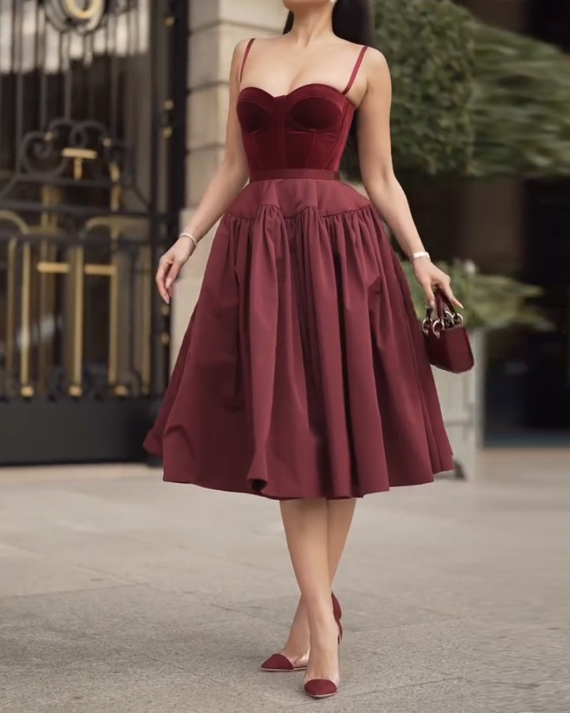 Elegant Solid Color Dress