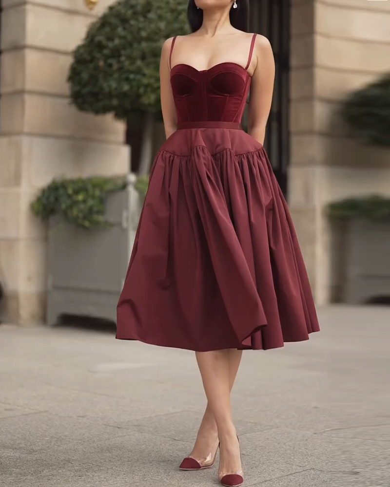 Elegant Solid Color Dress