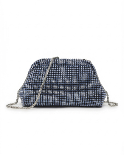 Fully Embellished Handbag with Clasp Closure — Sparkling Rhinestone Shoulder & Crossbody Bag