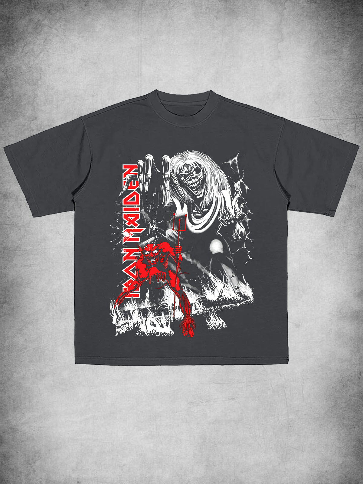 Iron Maiden Vintage Style Band Printed Unisex Cotton T-Shirt-pufftee