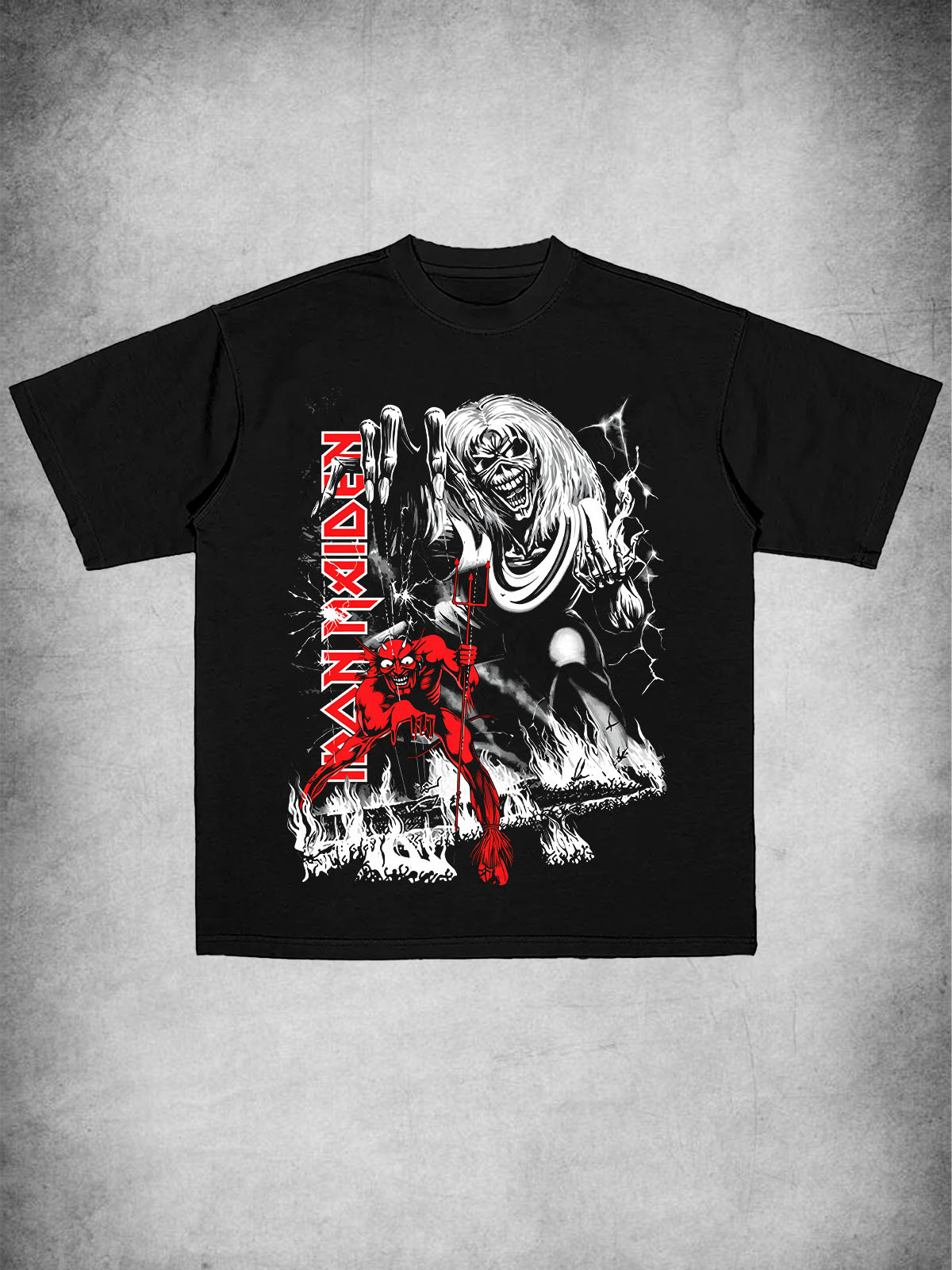 Iron Maiden Vintage Style Band Printed Unisex Cotton T-Shirt-pufftee