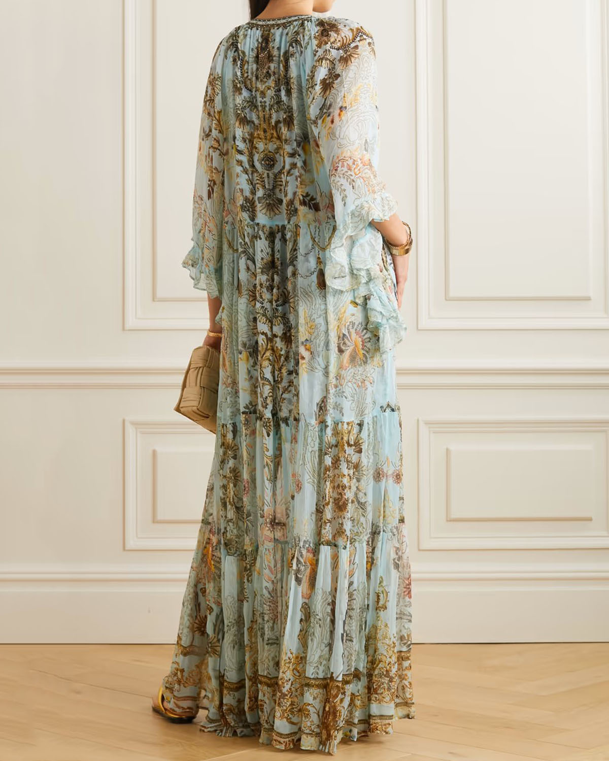 Resort Floral Print Ruffle Dress