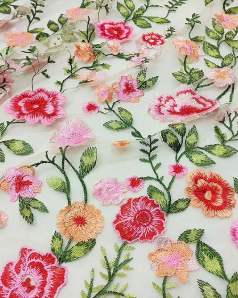A-Line/Princess Scoop Lace Embroidery Dresses 3/4 Sleeves Floral Tea-Length