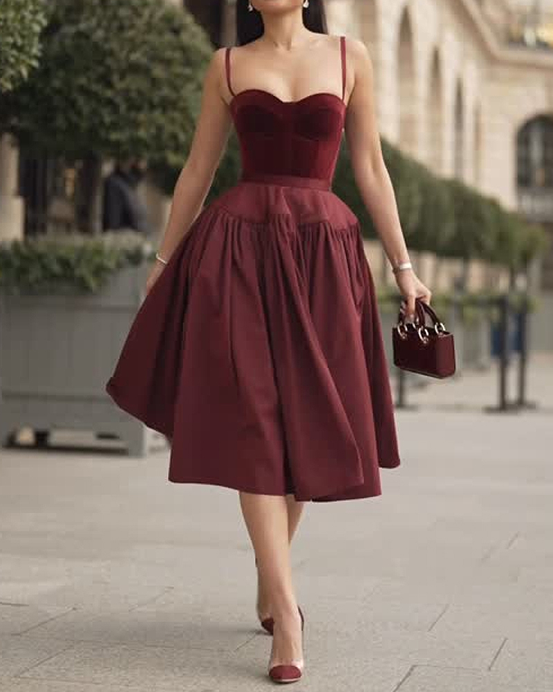 Elegant Solid Color Dress