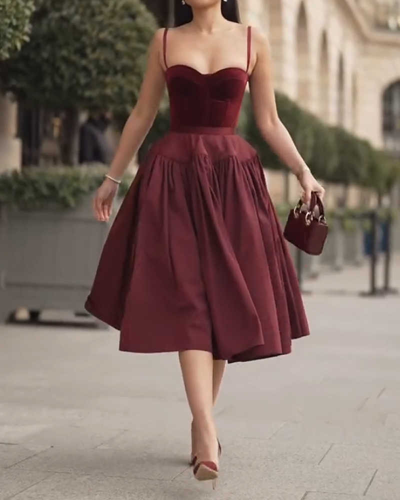 Elegant Solid Color Dress
