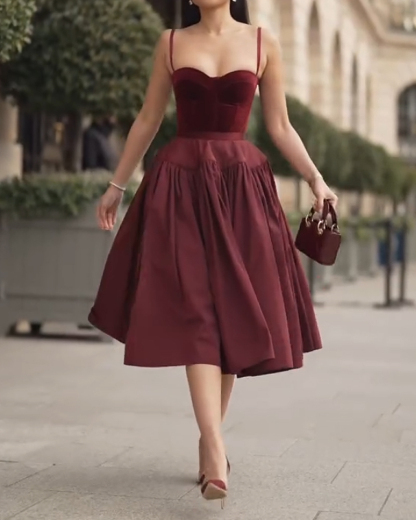 Elegant Solid Color Dress