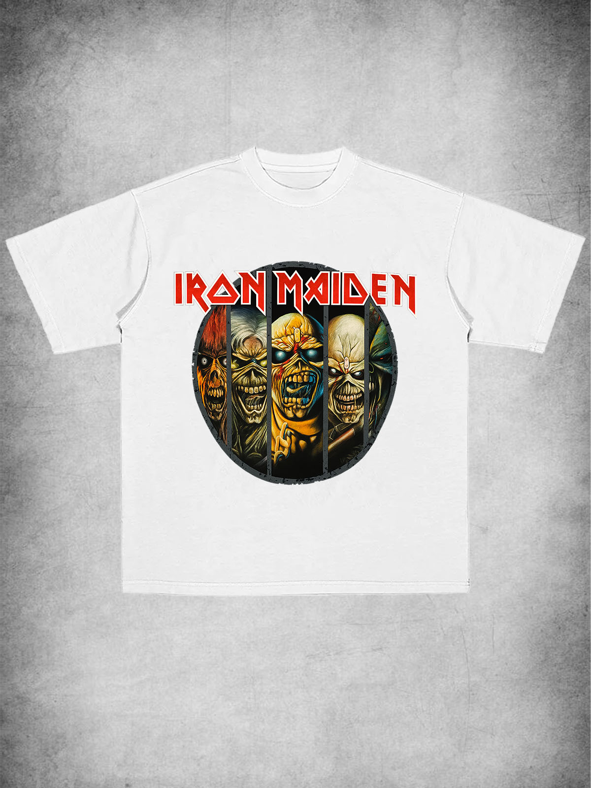 Iron Maiden Vintage Style Band Printed Unisex Cotton T-Shirt-pufftee