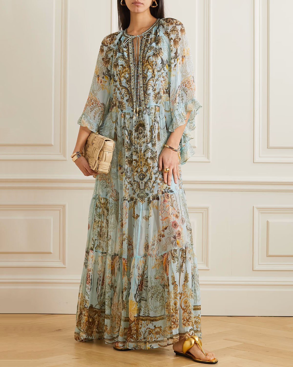 Resort Floral Print Ruffle Dress