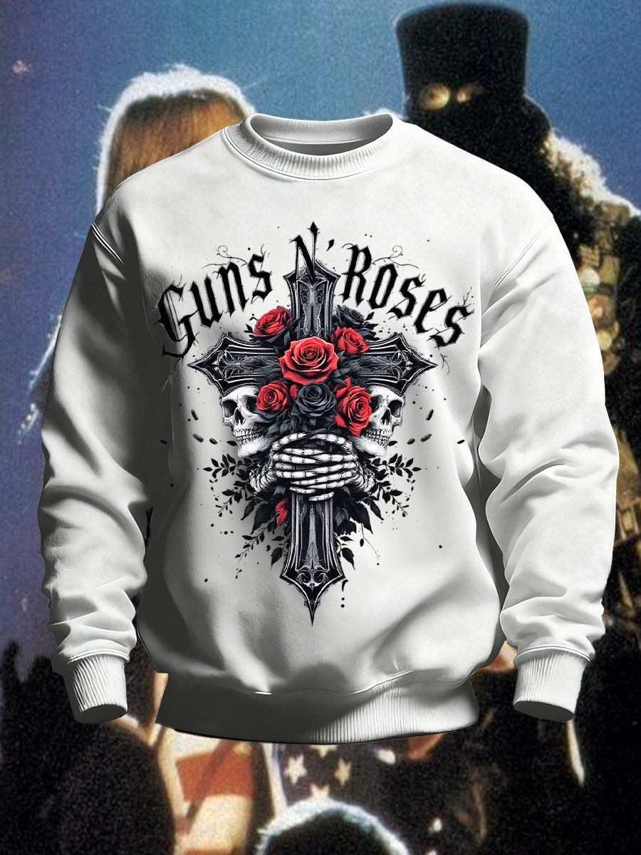 Men's Retro Rock Rose Short Sleeves T-shirt-pufftee