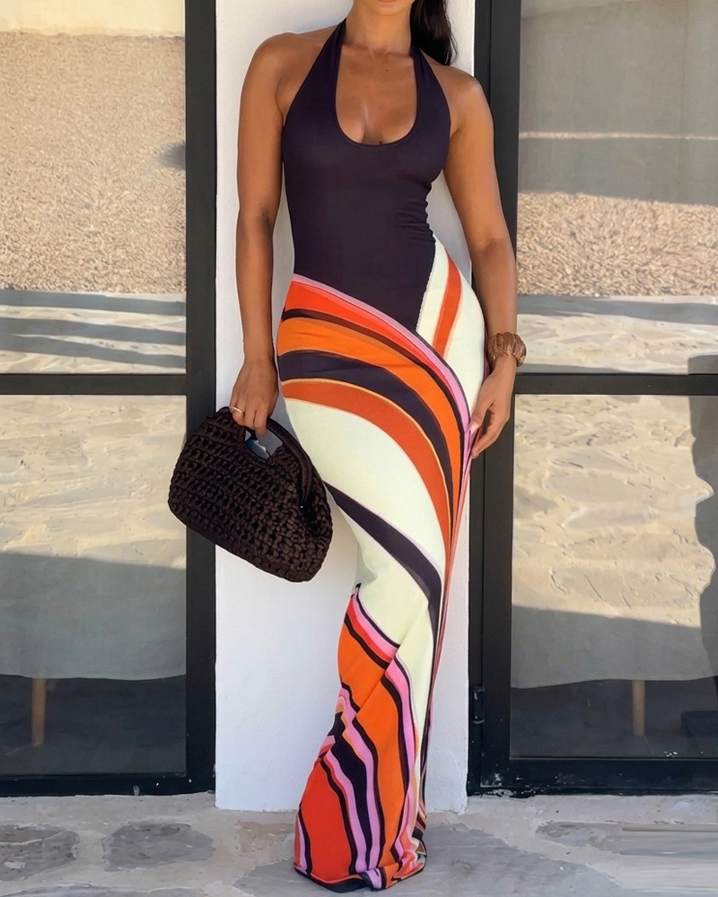 Sleeveless, Stretchy, Bodycon Printed Dress
