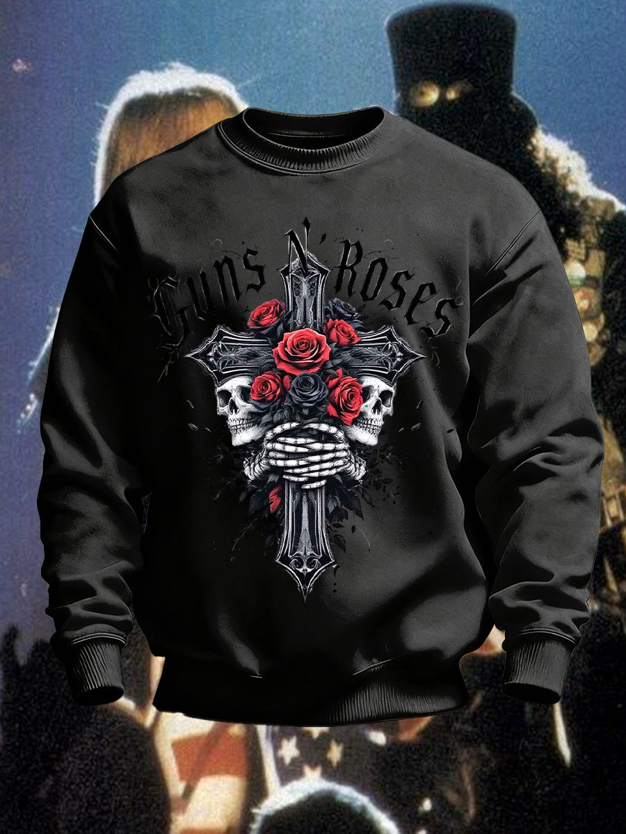 Men's Retro Rock Rose Short Sleeves T-shirt-pufftee