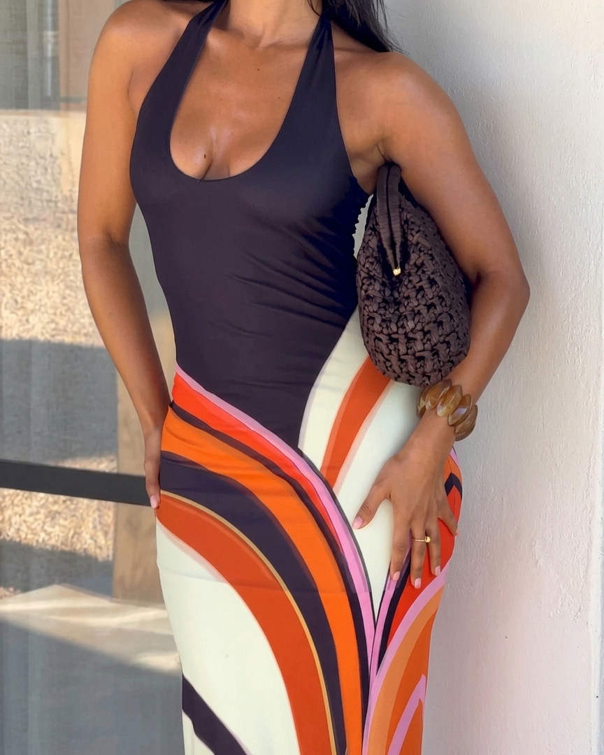 Sleeveless, Stretchy, Bodycon Printed Dress