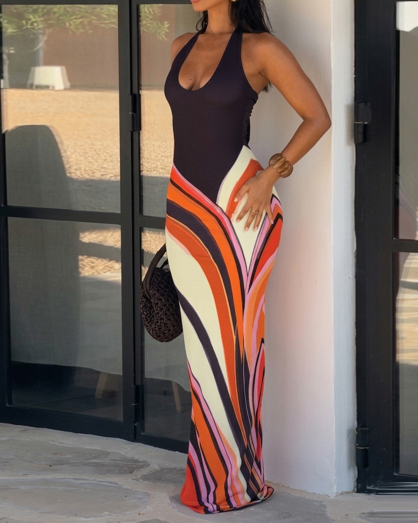 Sleeveless, Stretchy, Bodycon Printed Dress
