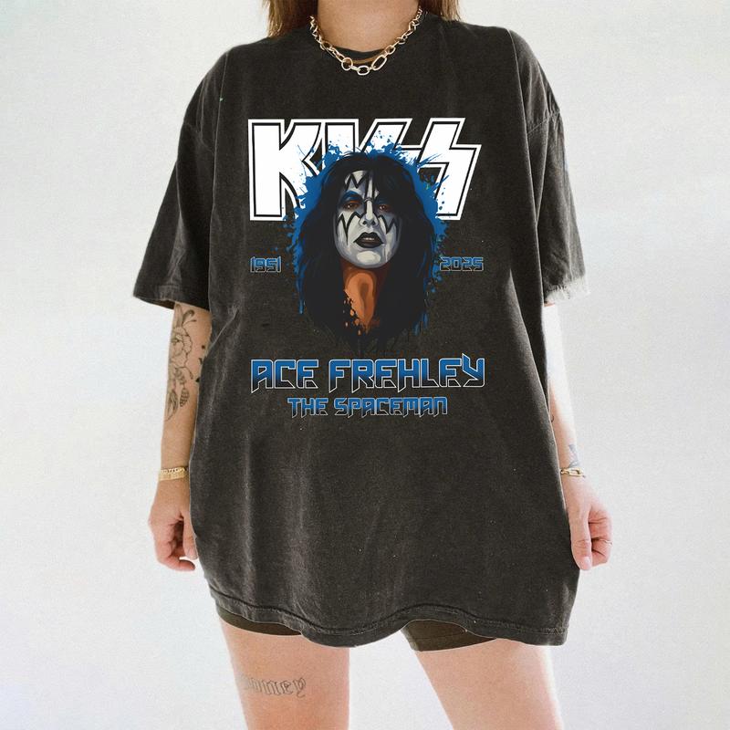 Ace Frehley Memorial Shirt KISS Tribute Tee Comfort Colors 1717 | RIP Ace Frehley The Spaceman Shirt | Rock Legend Memorial Gift