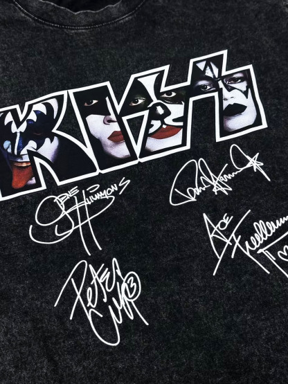 Kiss Band Legacy And Impact Printed Unisex Washed T-Shirt