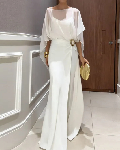 Elegant double-layer solid color three-piece set suit