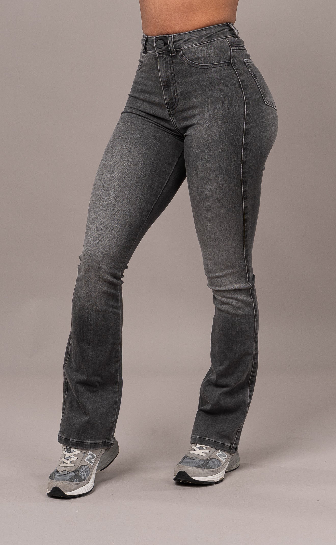Womens Flared Fitjeans - Grey