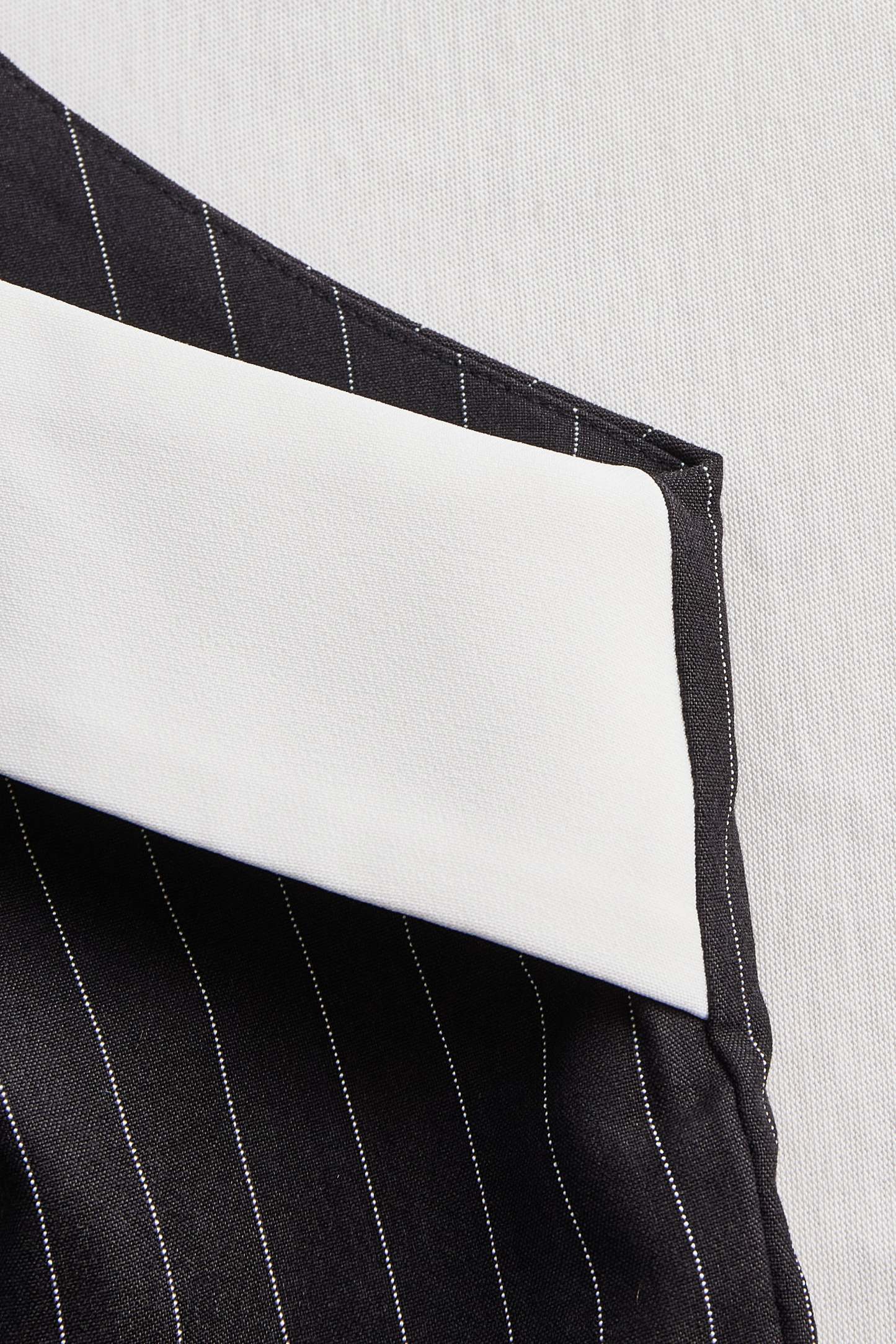 Pinstripe Top With Contrast Collar And Button Front