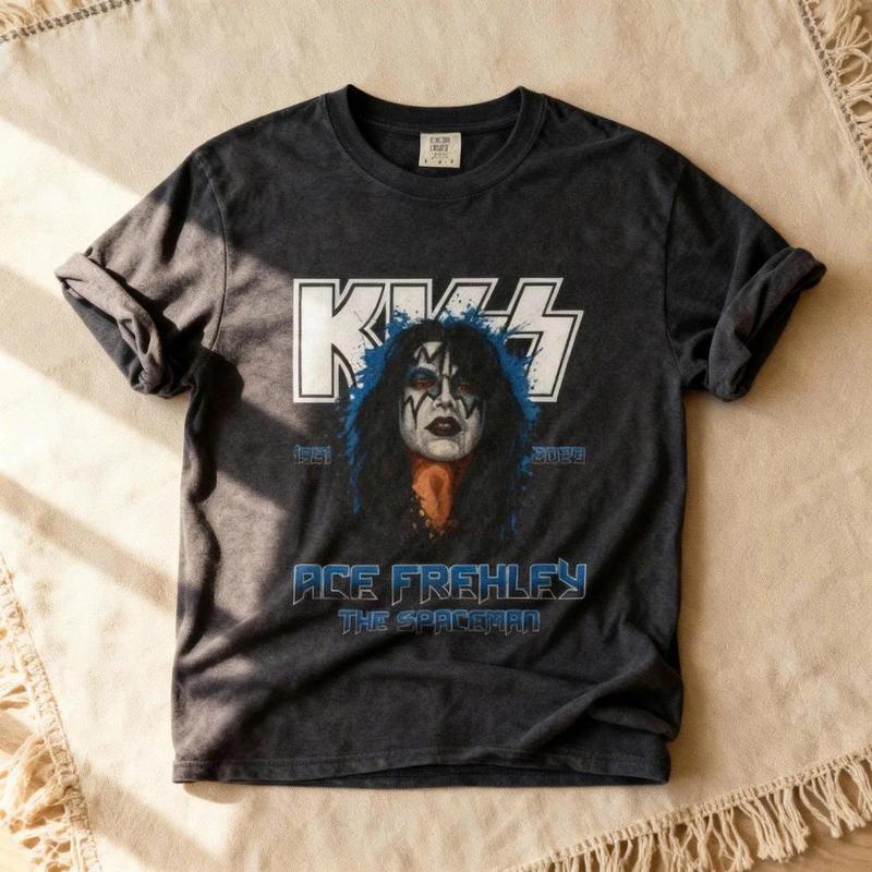 Ace Frehley Memorial Shirt KISS Tribute Tee Comfort Colors 1717 | RIP Ace Frehley The Spaceman Shirt | Rock Legend Memorial Gift
