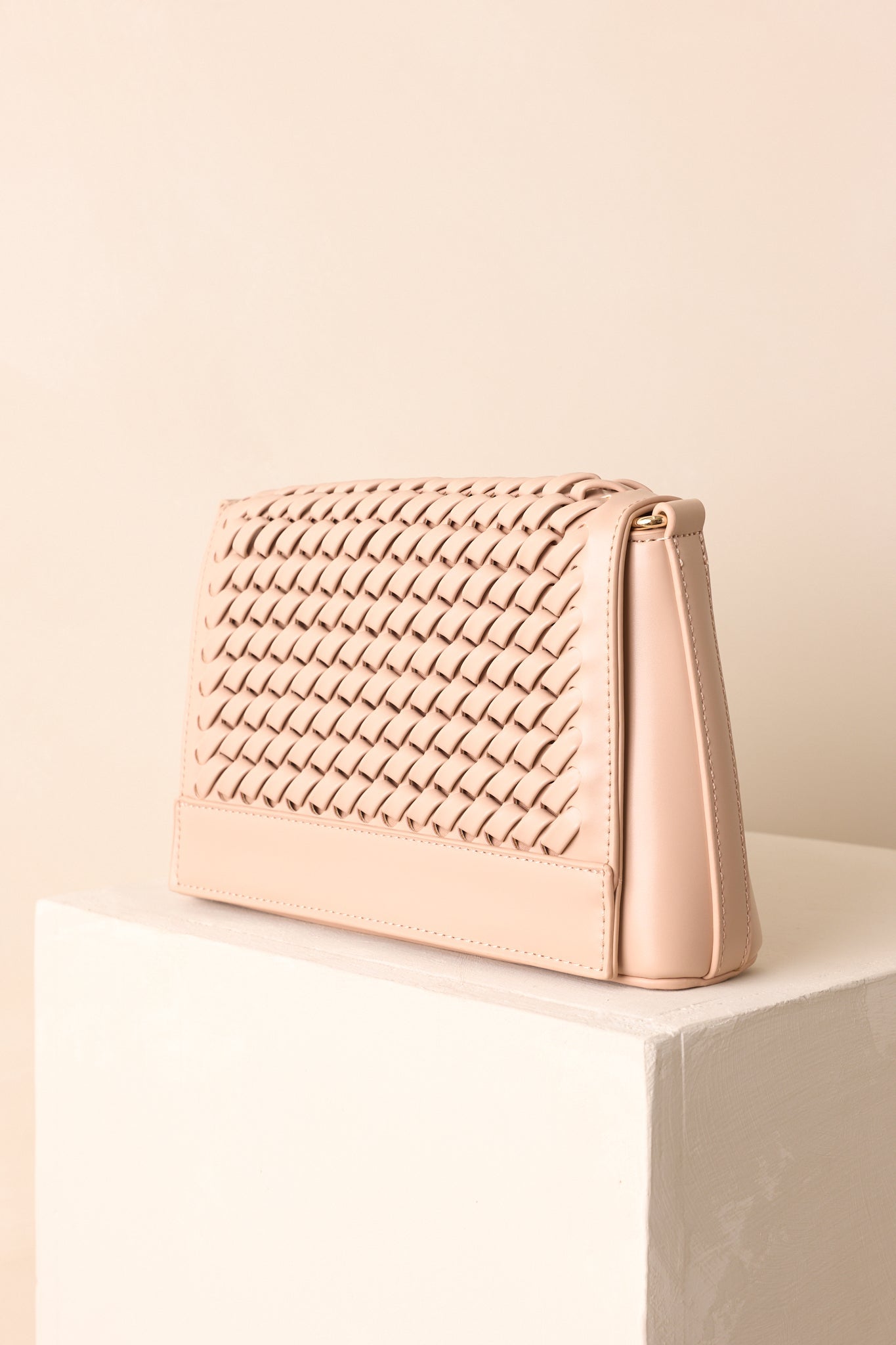 A Little Off Track Beige Woven Faux Leather Handbag - MismiDaily - Accessories