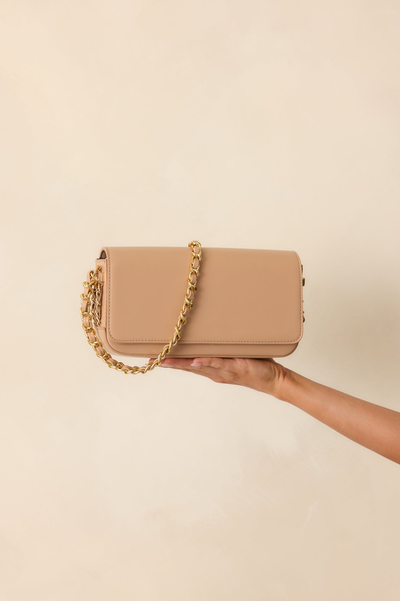 A Subtle Reminder Beige Faux Leather Baguette Handbag - MismiDaily - Accessories