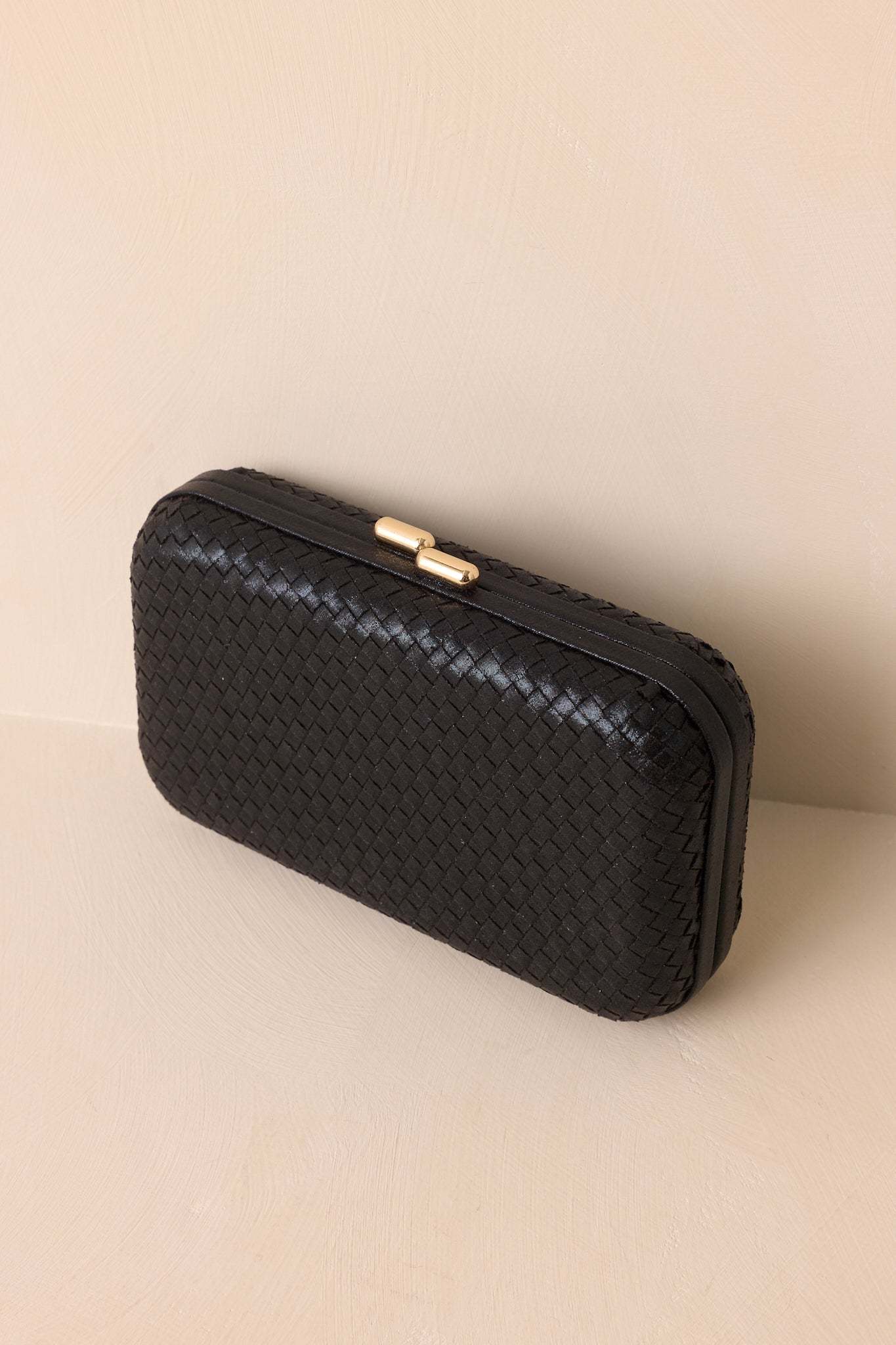 Truth Be Told Black Woven Structured Clutch Handbag - MismiDaily - Accessories