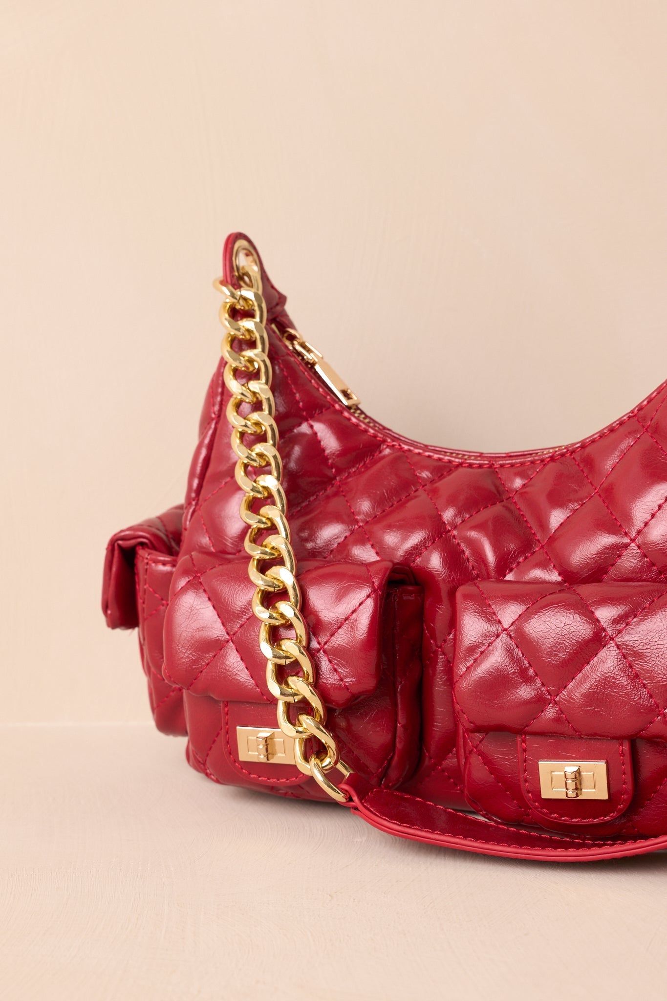 Little Something Extra Red Faux Leather Quilted Handbag - MismiDaily - Accessories