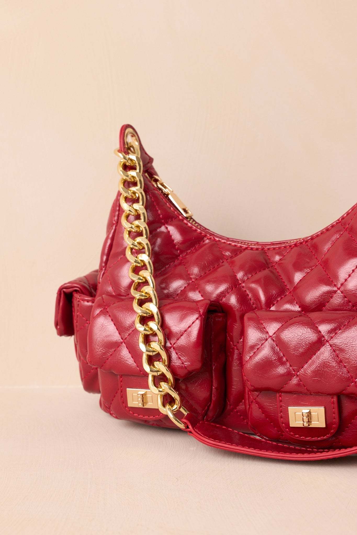 Little Something Extra Red Faux Leather Quilted Handbag - MismiDaily - Accessories