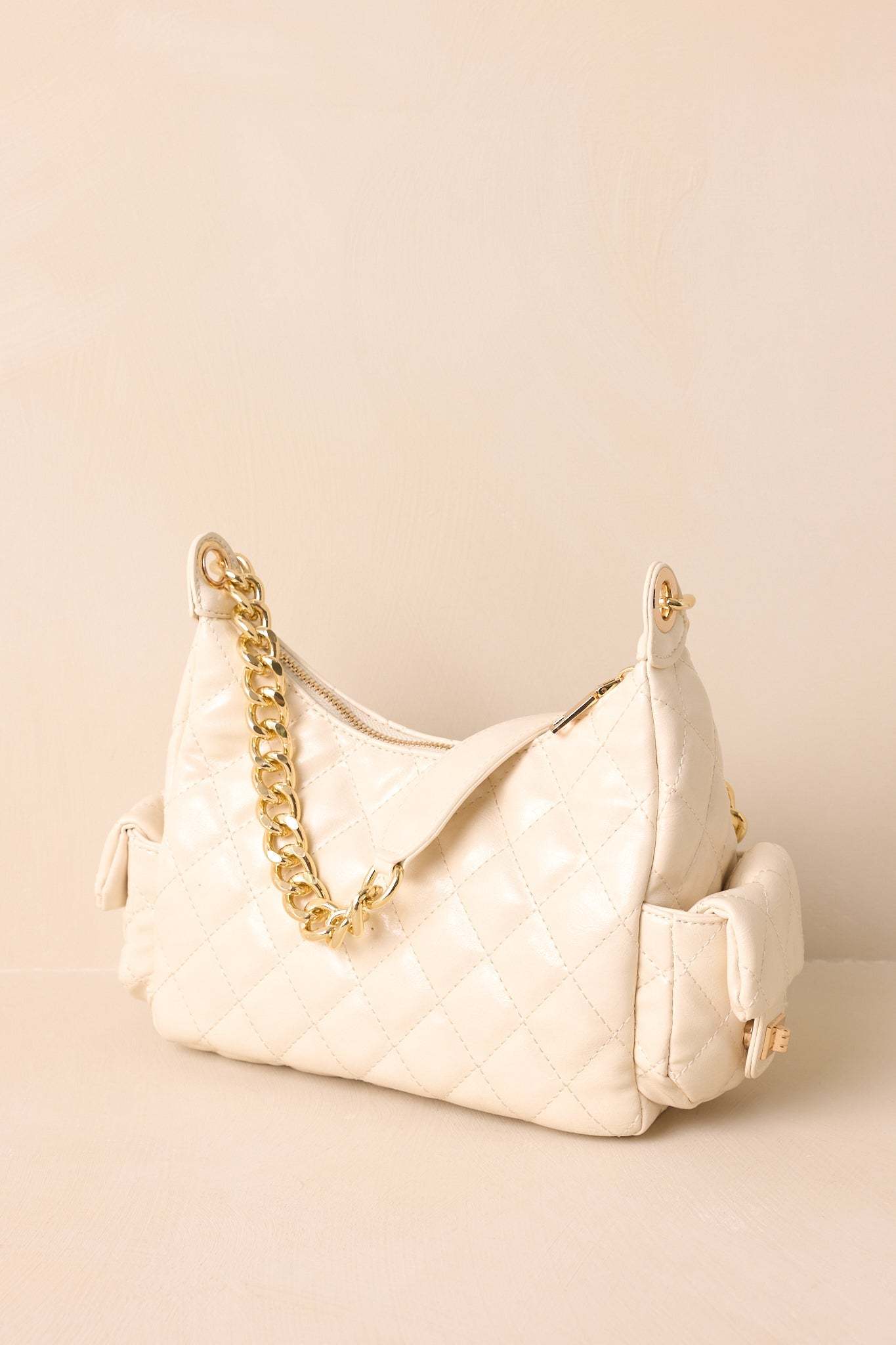 Little Something Extra Ivory Faux Leather Quilted Handbag - MismiDaily - Accessories