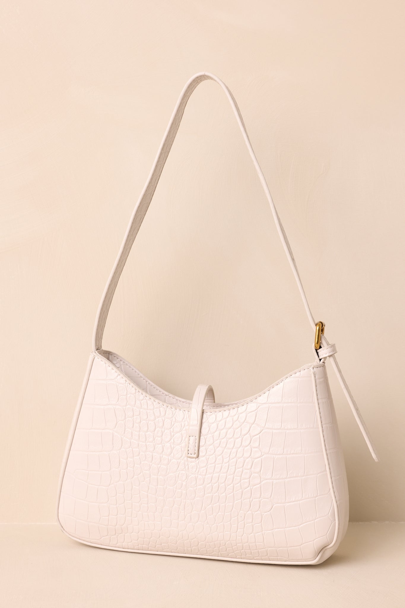 Worth The Risk Ivory Croc Embossed Faux Leather Handbag - MismiDaily - Accessories