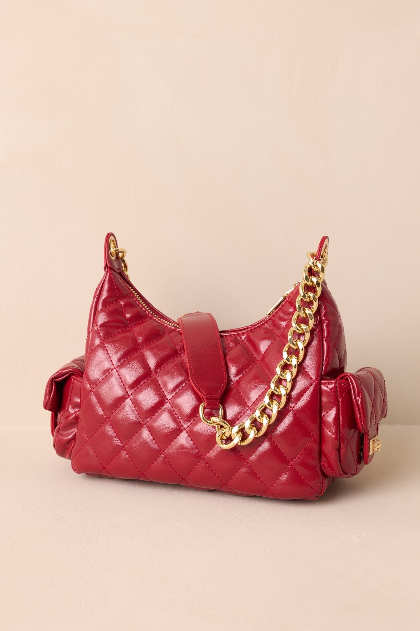Little Something Extra Red Faux Leather Quilted Handbag - MismiDaily - Accessories