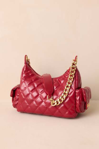 Little Something Extra Red Faux Leather Quilted Handbag - MismiDaily - Accessories