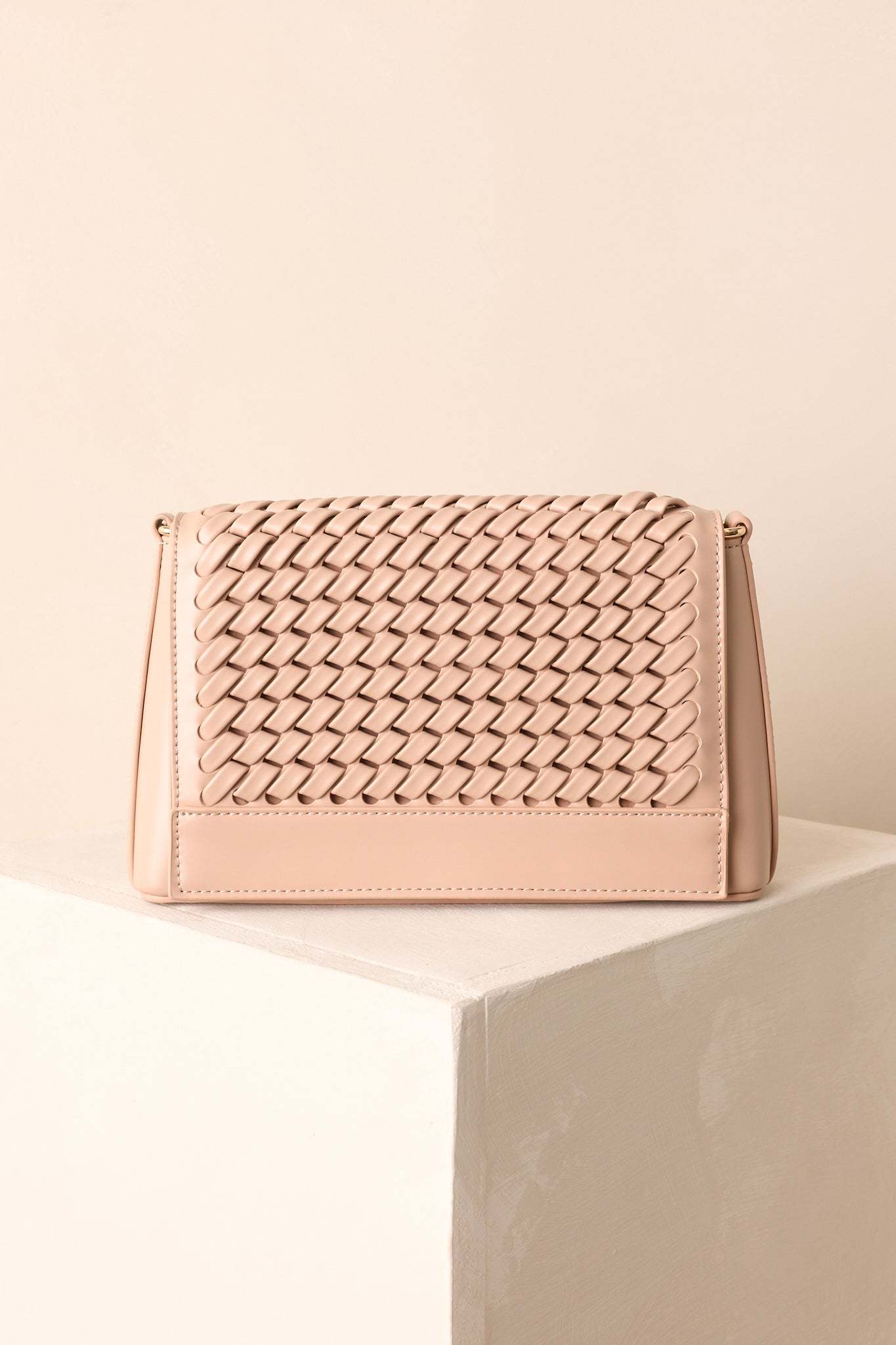 A Little Off Track Beige Woven Faux Leather Handbag - MismiDaily - Accessories