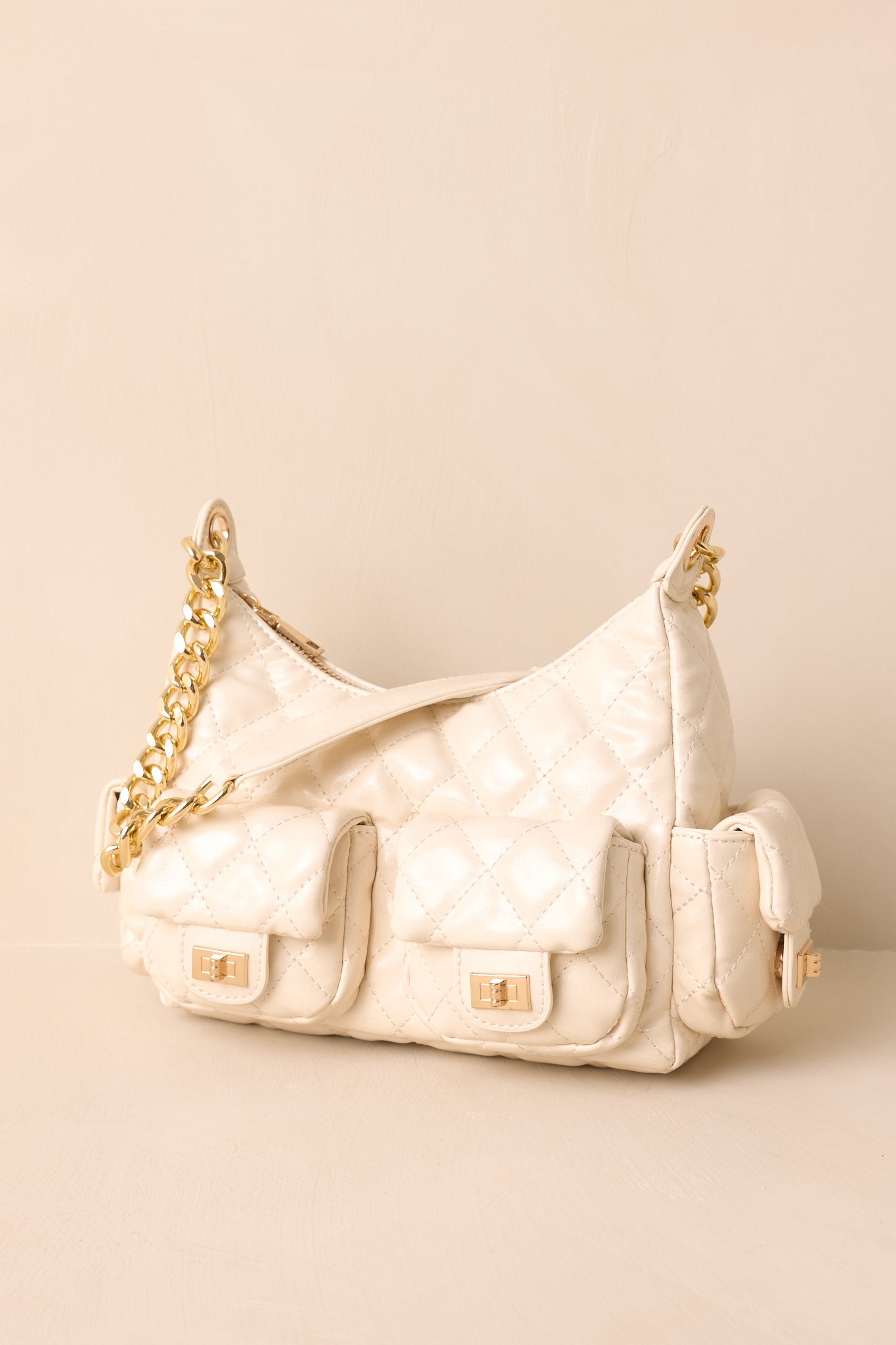 Little Something Extra Ivory Faux Leather Quilted Handbag - MismiDaily - Accessories