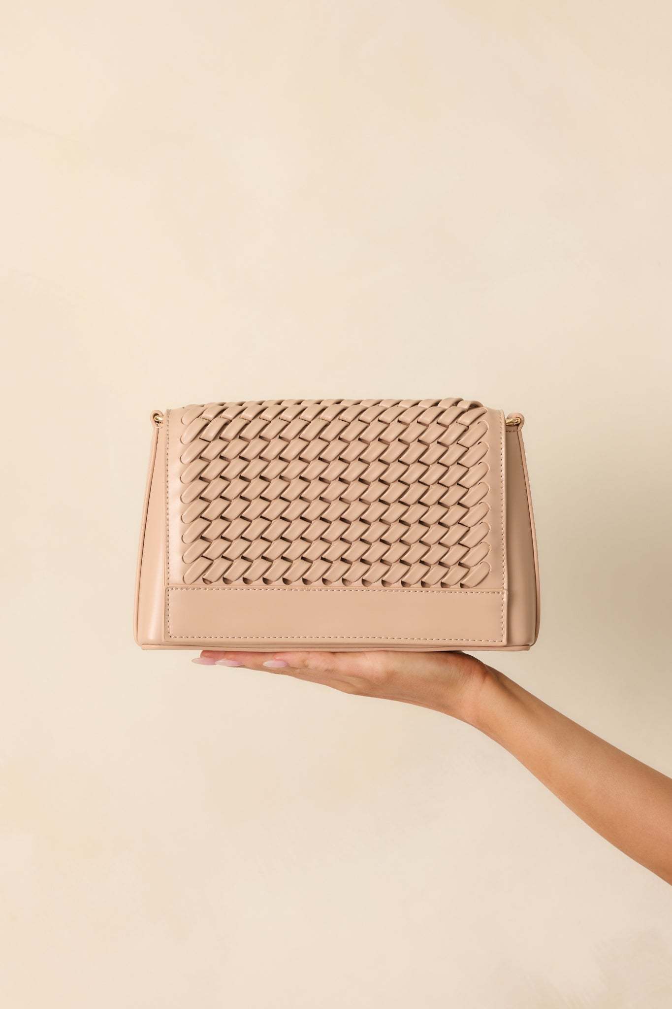 A Little Off Track Beige Woven Faux Leather Handbag - MismiDaily - Accessories