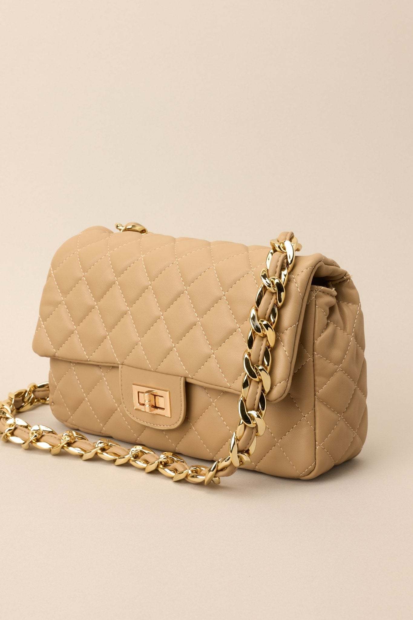Undeniable Beauty Tan Quilted Crossbody Bag - MismiDaily - Accessories