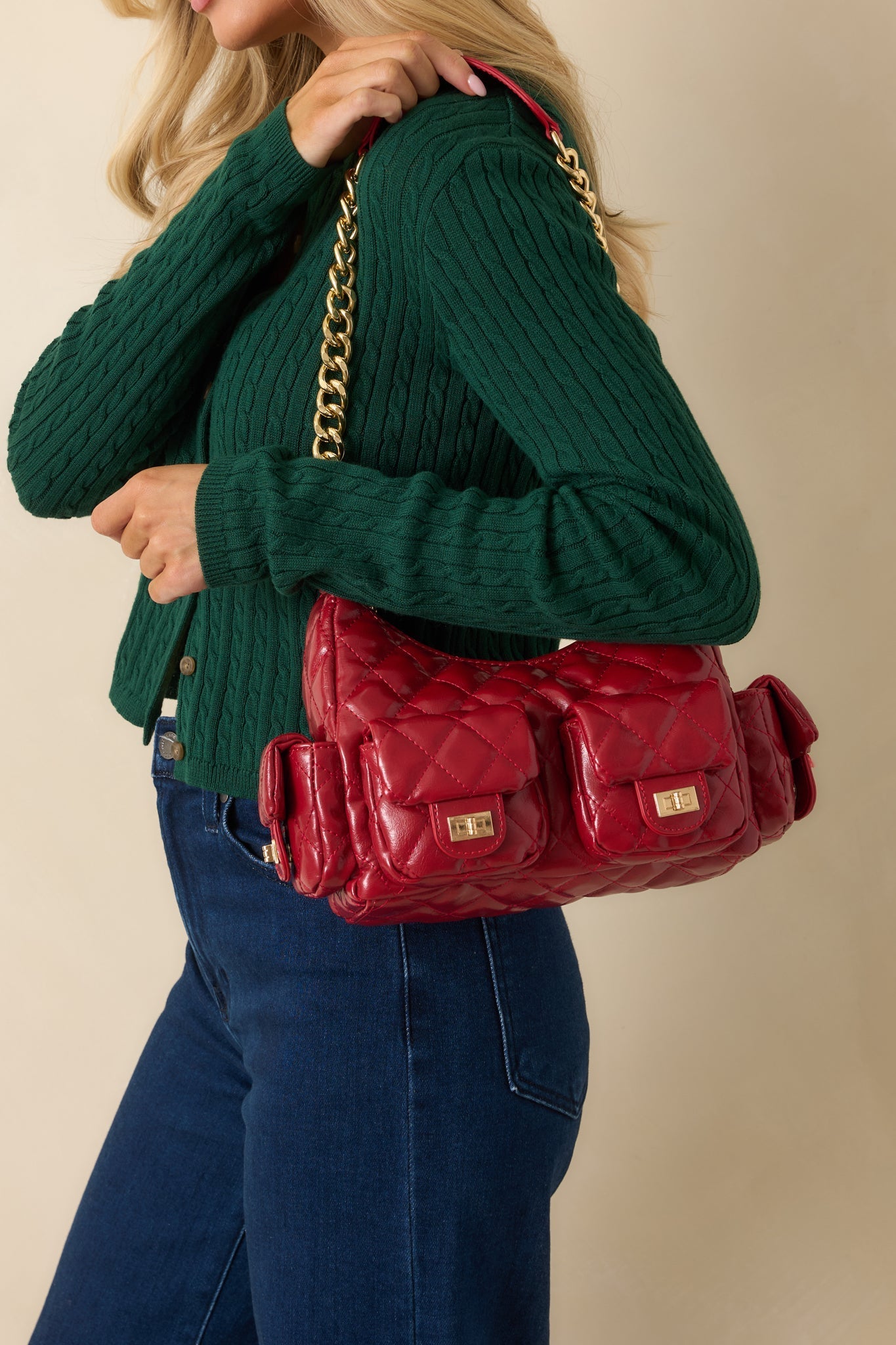 Little Something Extra Red Faux Leather Quilted Handbag - MismiDaily - Accessories