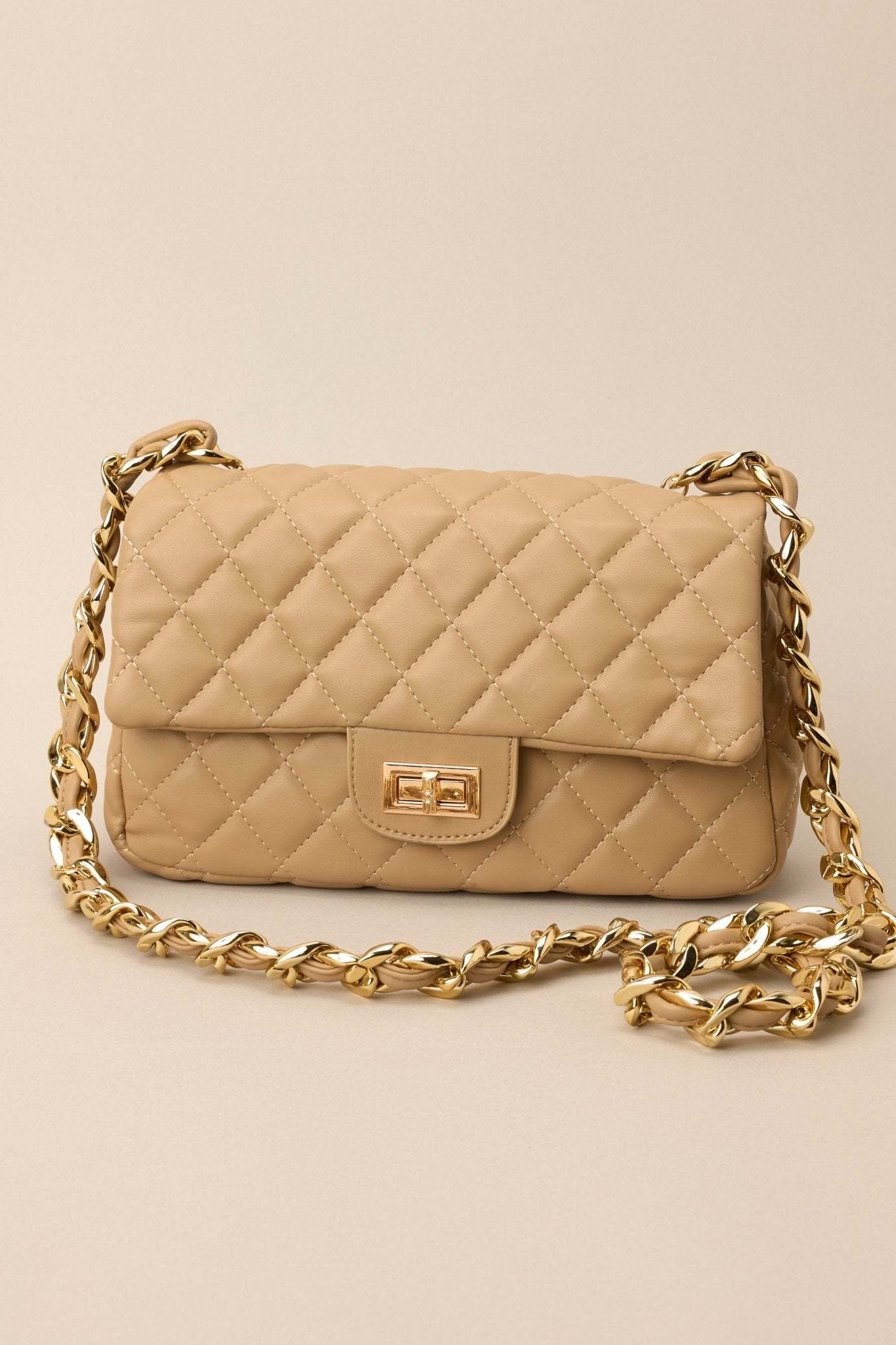 Undeniable Beauty Tan Quilted Crossbody Bag - MismiDaily - Accessories