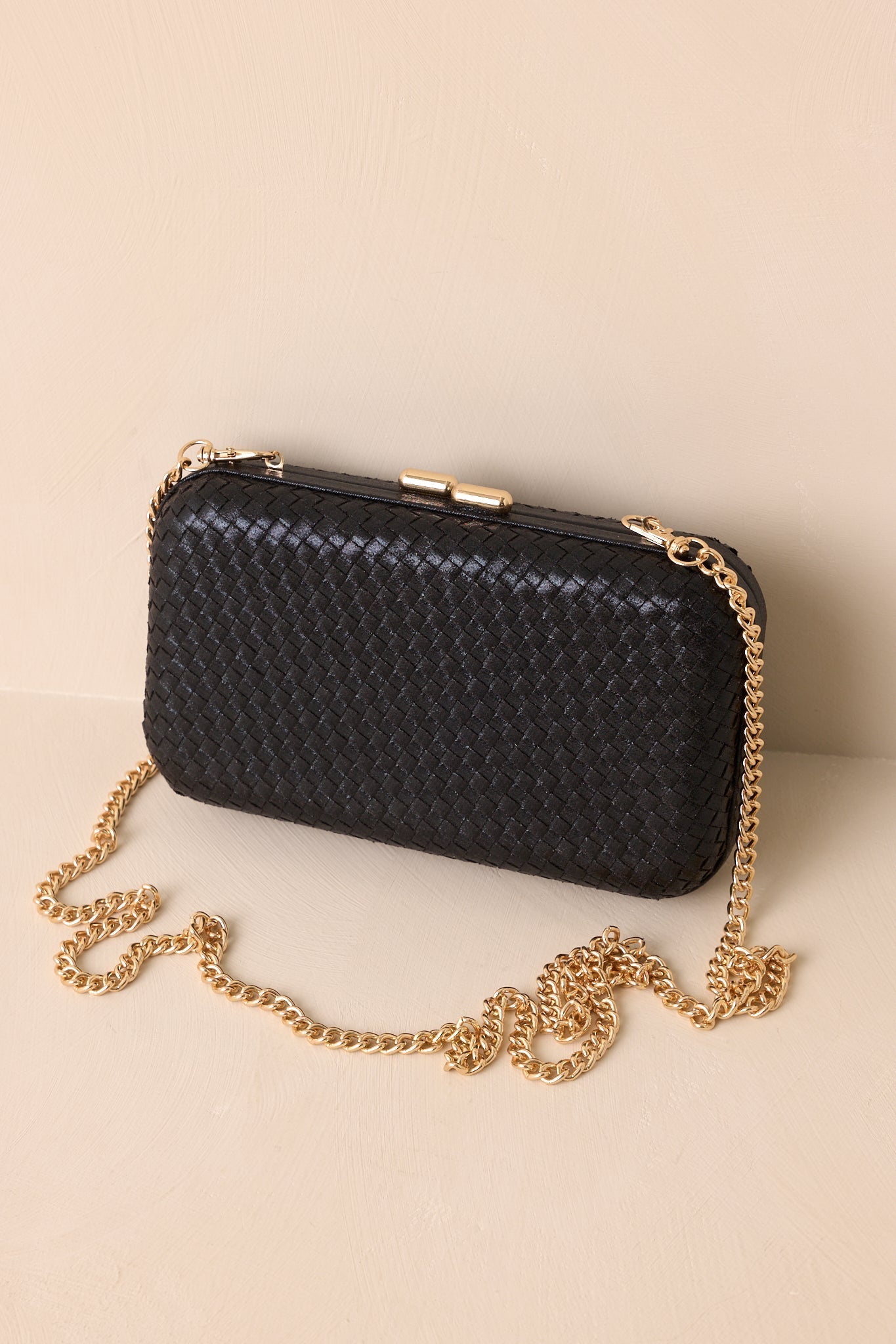 Truth Be Told Black Woven Structured Clutch Handbag - MismiDaily - Accessories