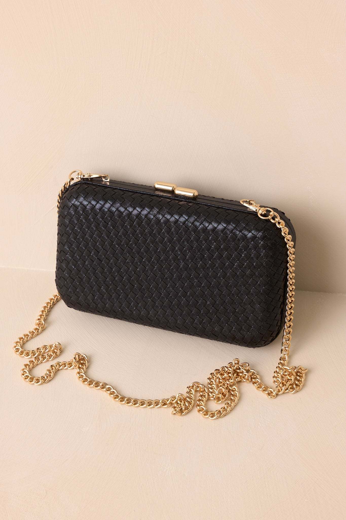 Truth Be Told Black Woven Structured Clutch Handbag - MismiDaily - Accessories