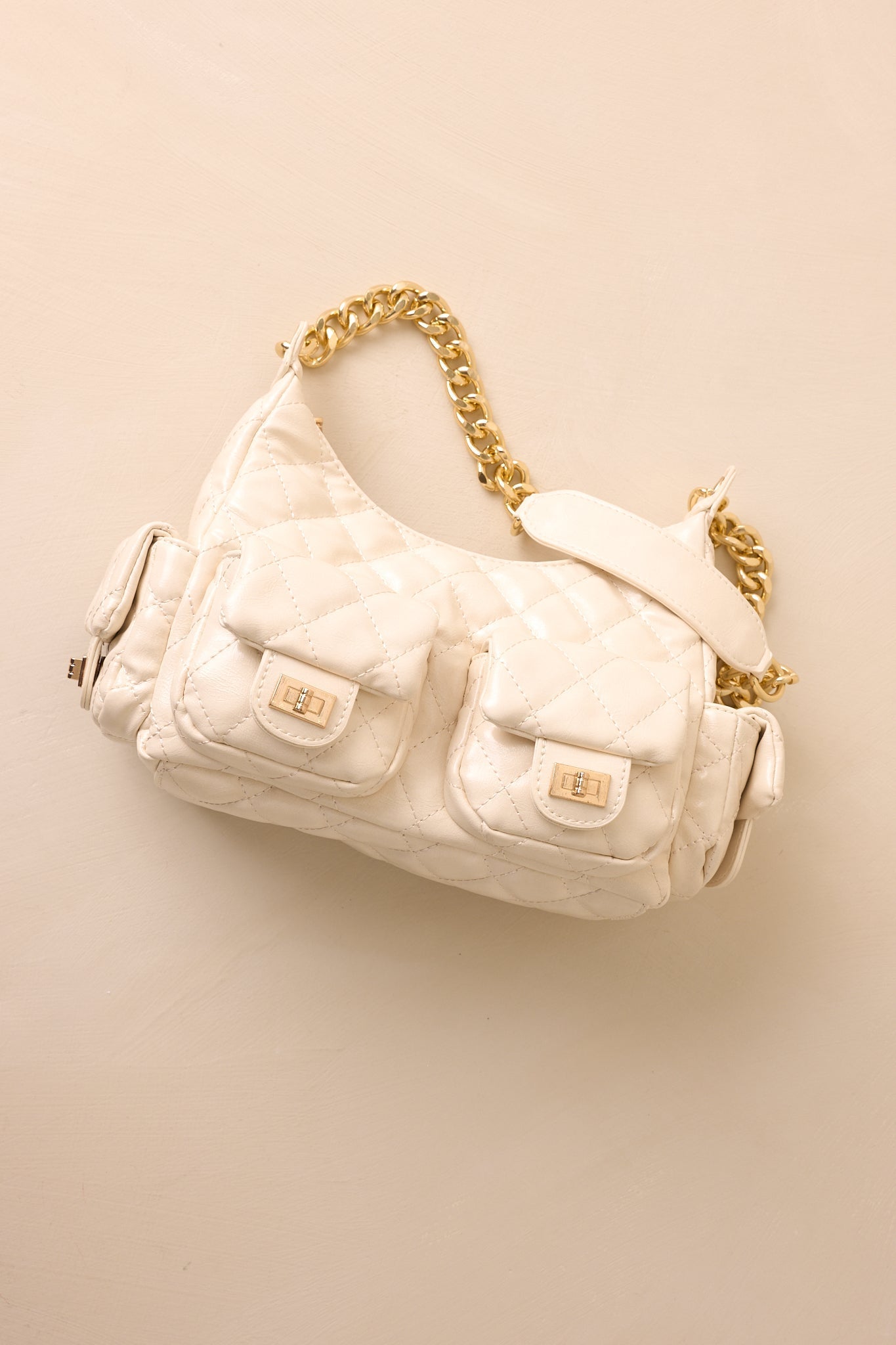 Little Something Extra Ivory Faux Leather Quilted Handbag - MismiDaily - Accessories