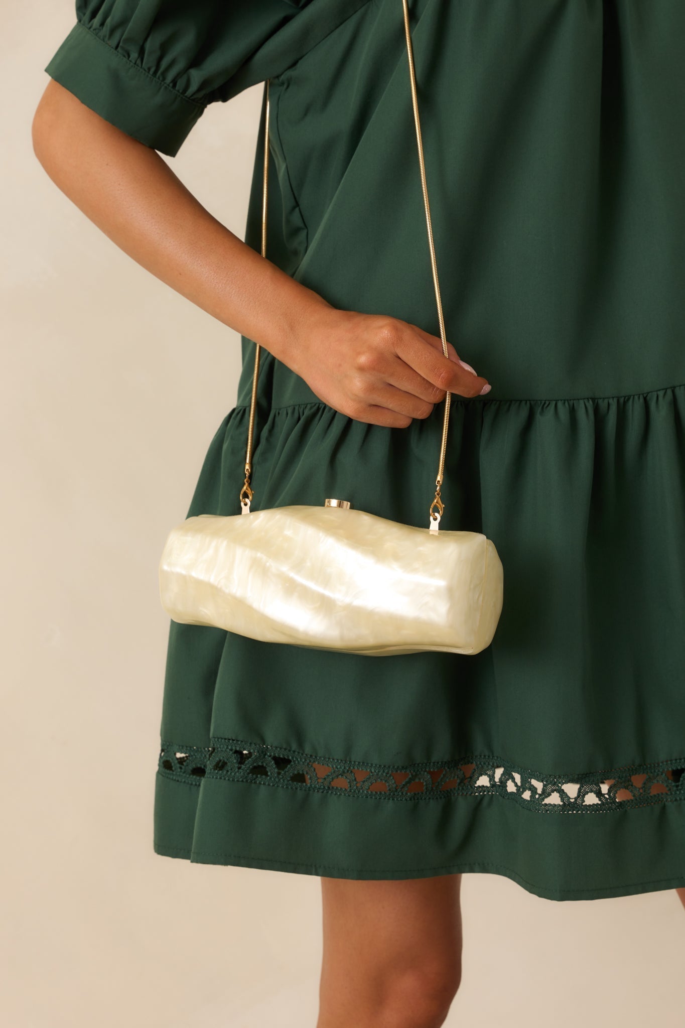 Got My Spark Back Champagne Pearlescent Spiral Clutch - MismiDaily - Accessories
