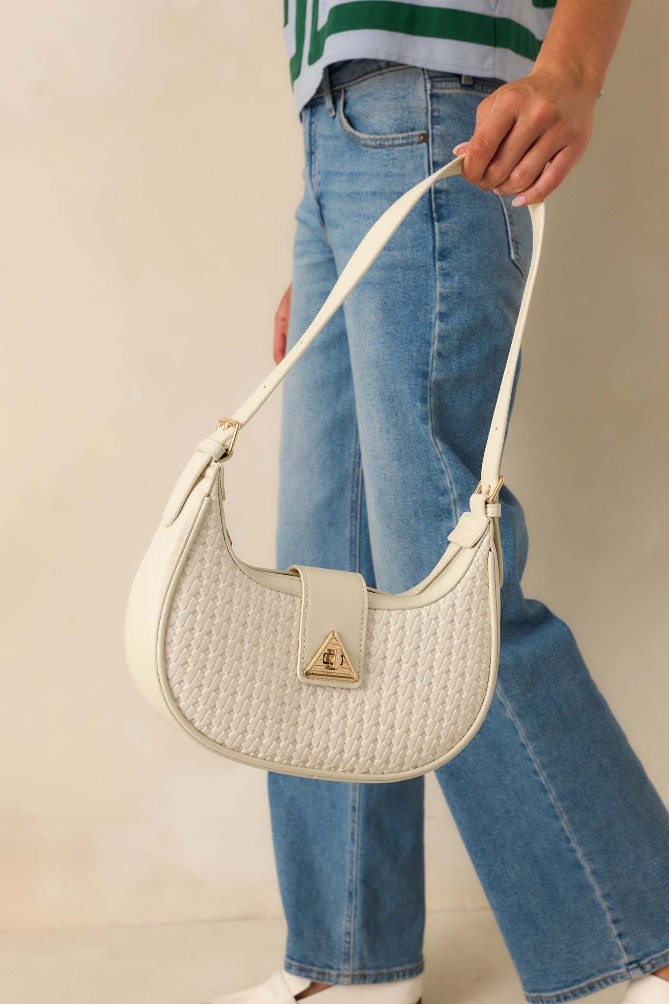 Trust Me On This One White Woven Faux Leather Handbag - MismiDaily - Accessories