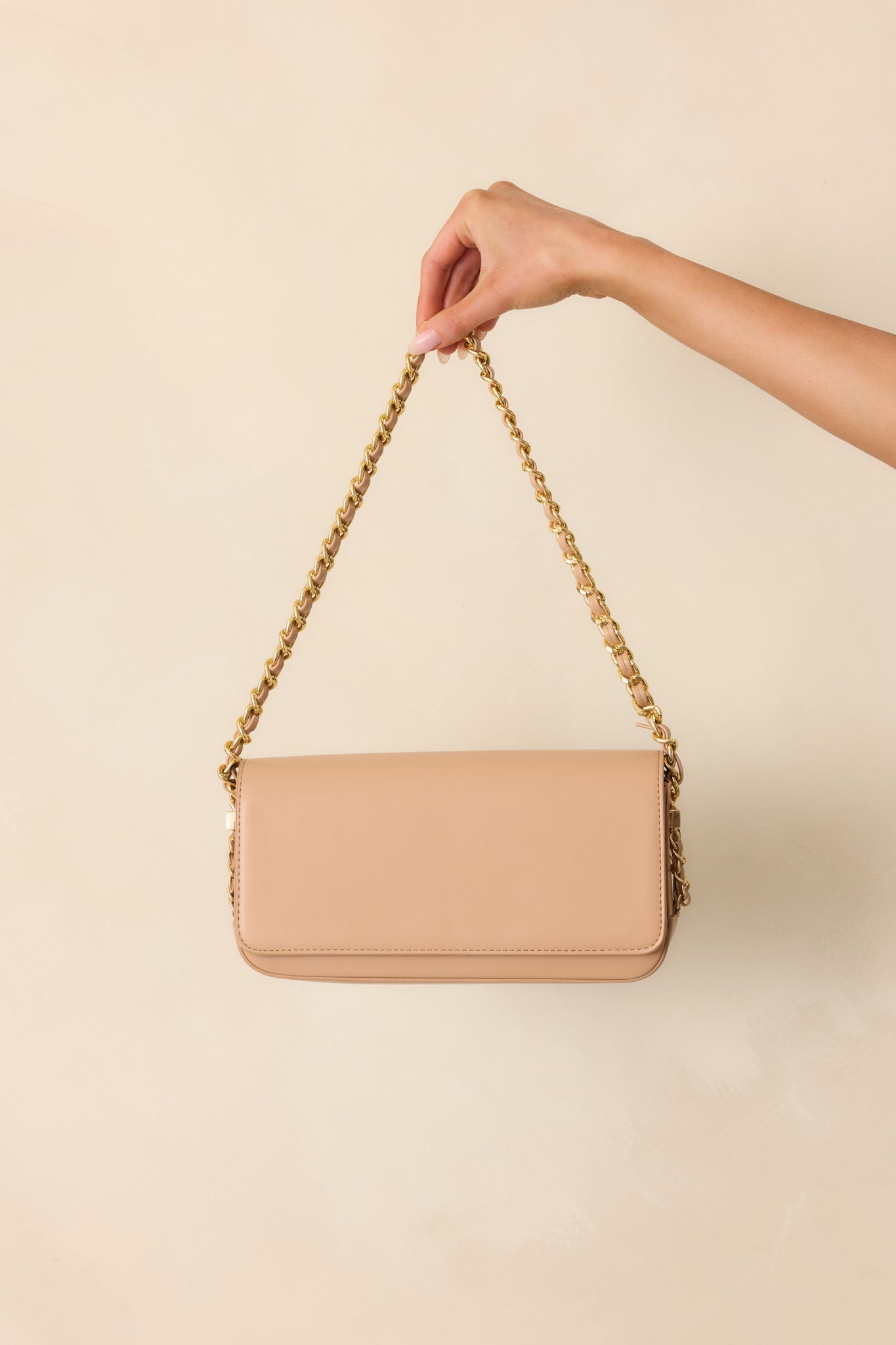 A Subtle Reminder Beige Faux Leather Baguette Handbag - MismiDaily - Accessories