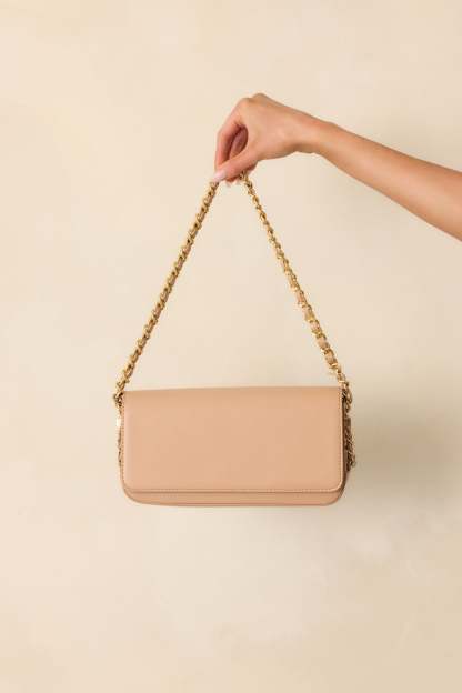 A Subtle Reminder Beige Faux Leather Baguette Handbag - MismiDaily - Accessories