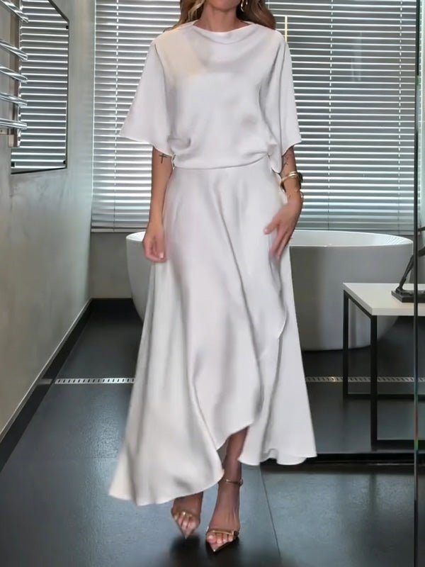 Round neck casual solid color dress - MismiDaily - Dress