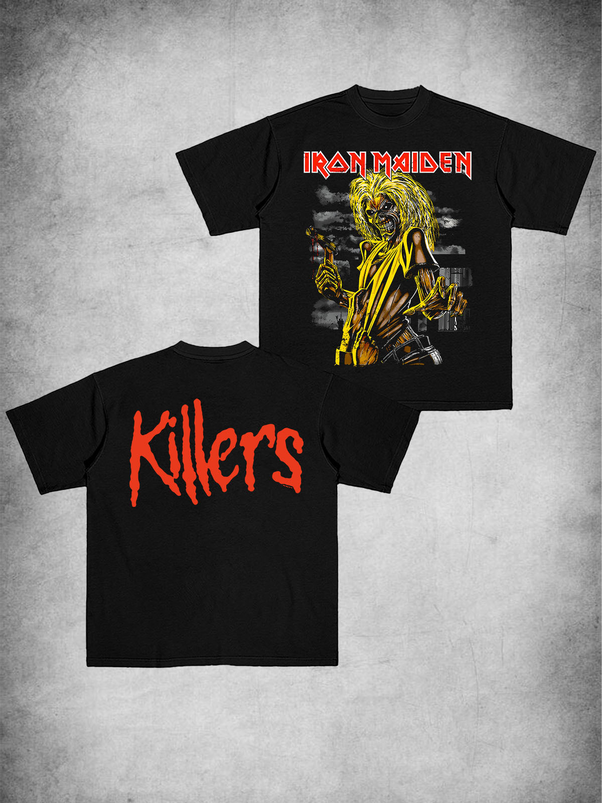 Iron Maiden Vintage Style Band Printed Unisex Cotton T-Shirt-pufftee