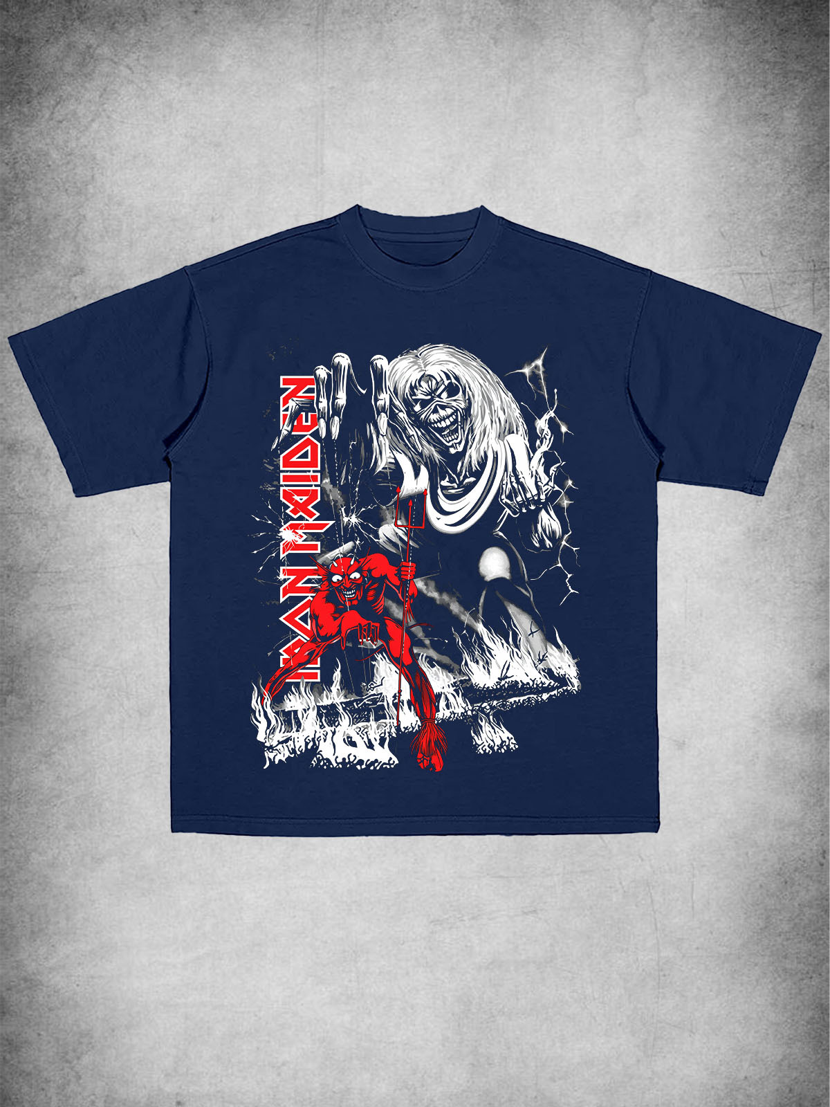 Iron Maiden Vintage Style Band Printed Unisex Cotton T-Shirt-pufftee