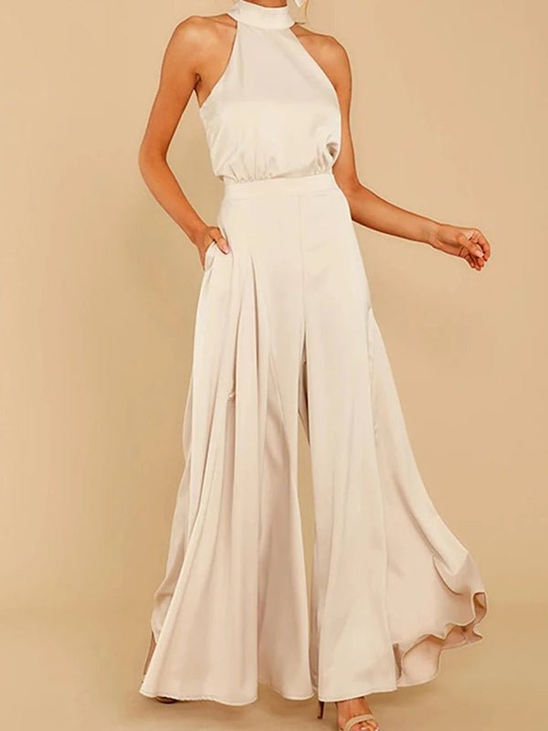 Sleeveless solid color loose - fitting jumpsuit - MismiDaily - jumpsuit