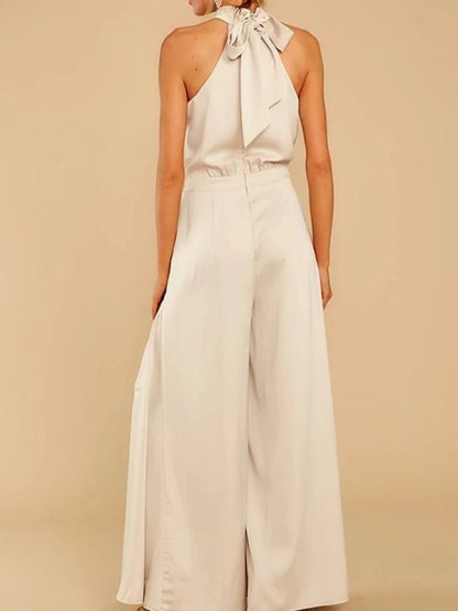 Sleeveless solid color loose - fitting jumpsuit - MismiDaily - jumpsuit